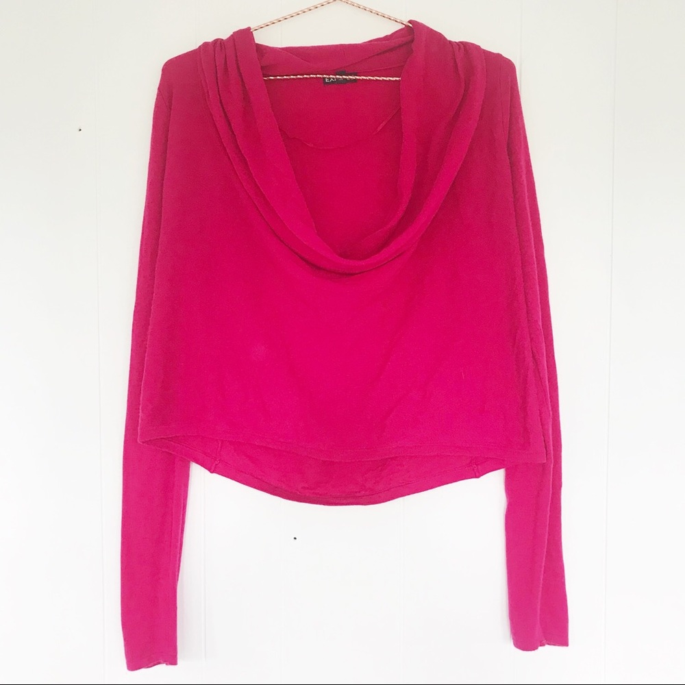 Express cowl neck cropped pink sweater size M